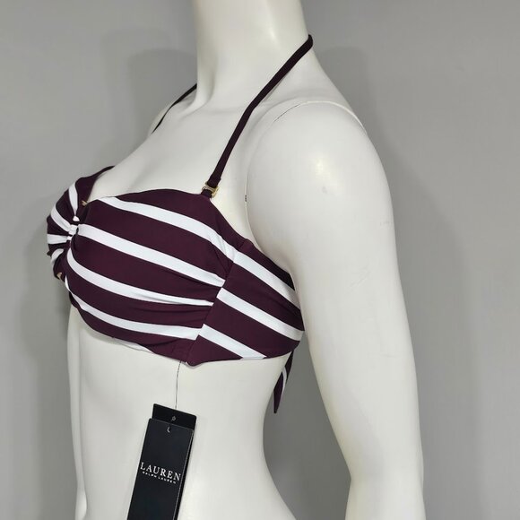 Lauren Ralph Lauren Striped Ring Bandeau Bikini Top - Picture 3 of 9